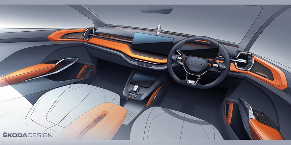 Skoda показала интерьер нового кроссовера меньше Karoq