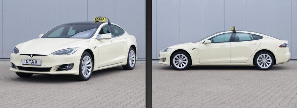Такси Tesla Model S в Дюссельдорфе