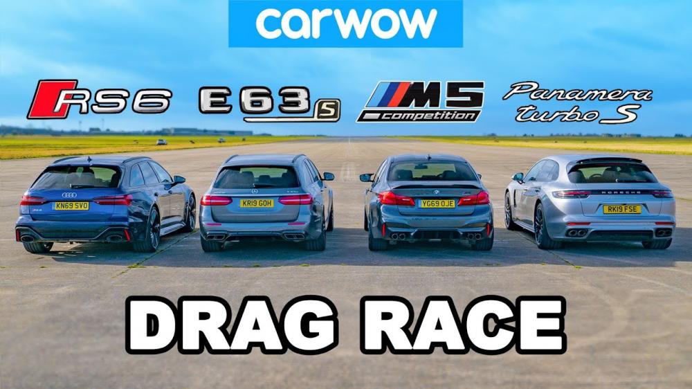 Дрэг-гонка: новая Audi RS6 против Mercedes-AMG E63 S, BMW M5 и Panamera Turbo S
