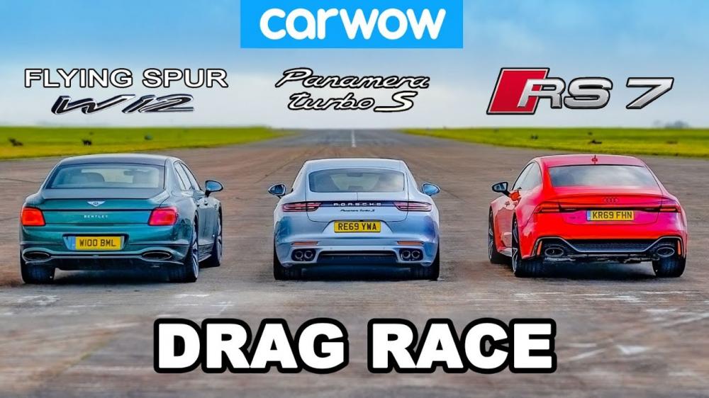 Дрэг-гонка: новая Audi RS7 и Bentley Flying Spur против Panamera Turbo S