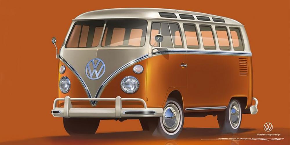 Volkswagen представил электрический ретрофургон