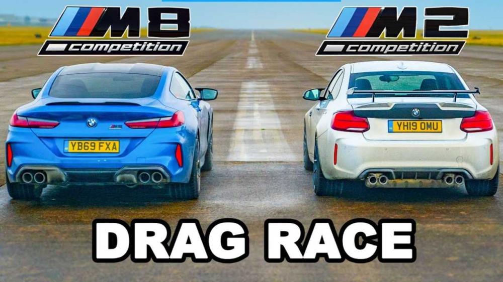 Дрэг-гонка: BMW M2 Competition против новой M8