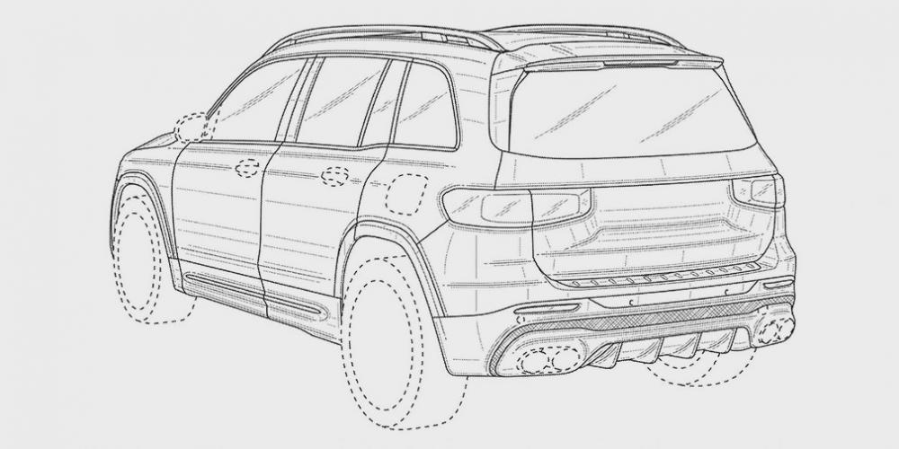 Внешность мощнейшего Mercedes GLB рассекретили на патентных рисунках