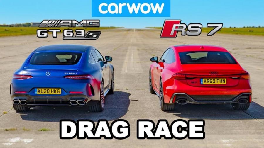 Дрэг-гонка лифтбеков: новый Audi RS7 против Mercedes-AMG GT 63 S