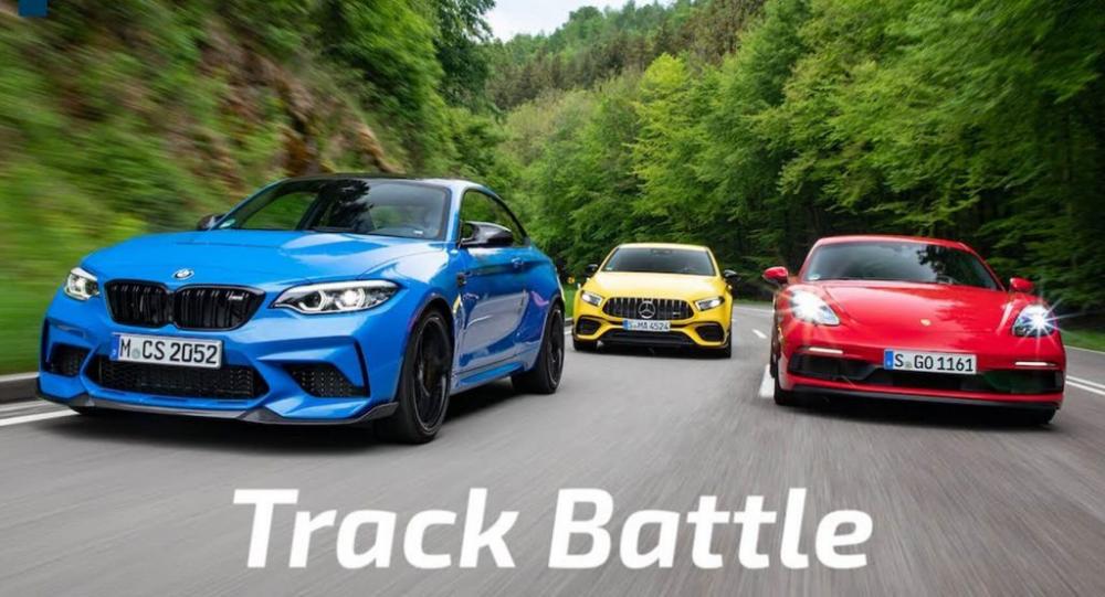 Видео: BMW M2, Mercedes-AMG A45 S и Porsche 718 4.0 сразились на гоночной трассе