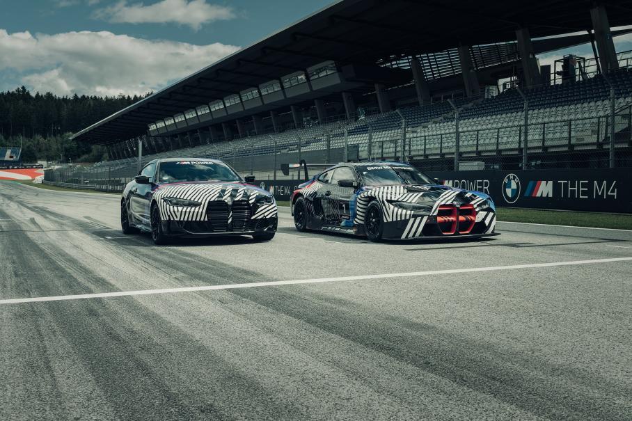 BMW показала на видео новый M4 и его гоночную версию M4 GT3