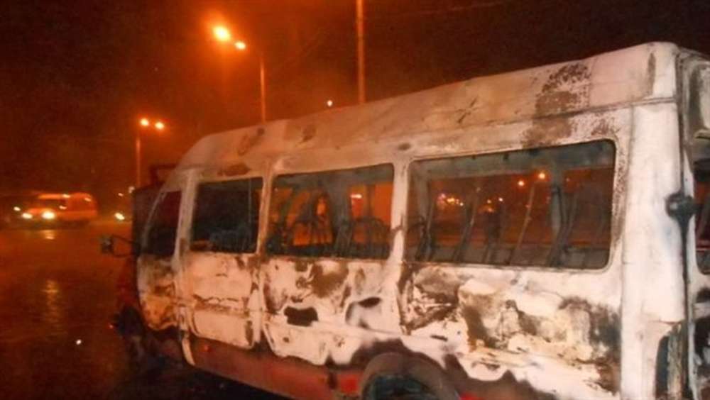 В Гомеле на остановке сгорела маршрутка