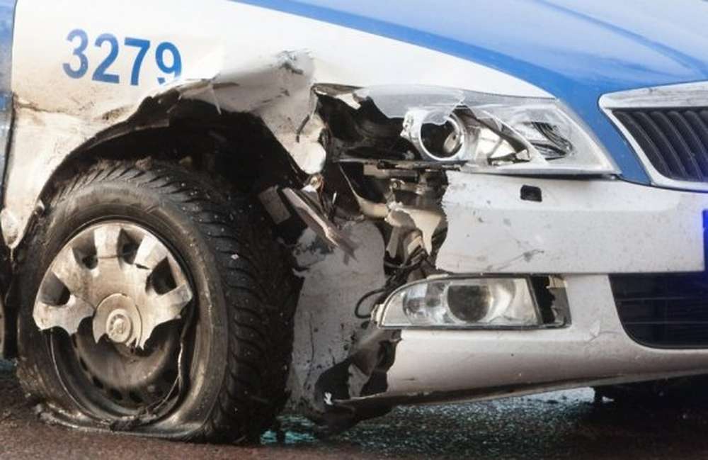 В Баку полицейский автомобиль попал в ДТП
