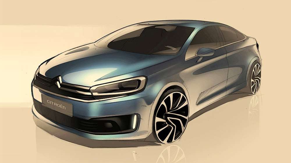 Компания Citroen показала дизайн нового компактного седана