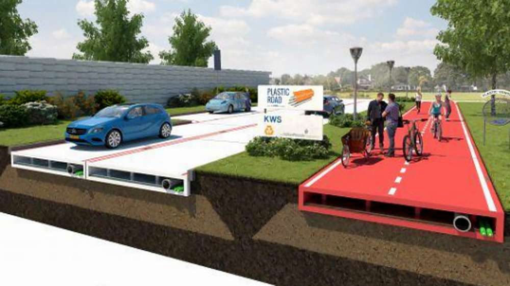 Немцы предлагают строить автомобильные дороги из пластика