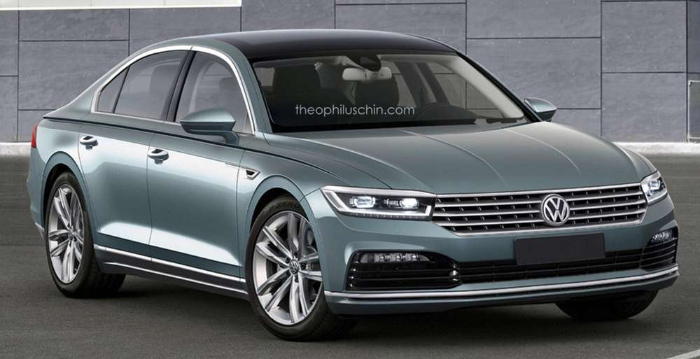 В Сети появились рендерные изображения седана Volkswagen Phaeton второго поколения