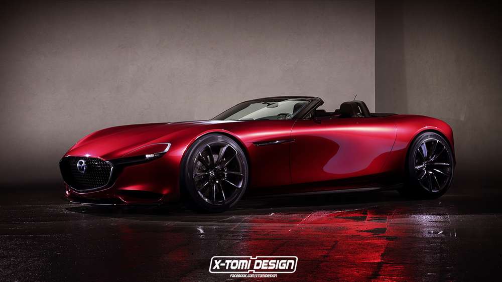 Опубликовано рендерное изображение концептуального родстера Mazda RX-Vision от X-Tomi Design