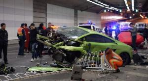 В Китае в результате ДТП разбилось Lamborghini и сильно пострадал Ferrari 