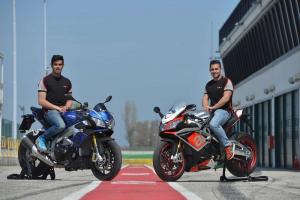 Леон Хаслам и Жорди Торрес посетили презентацию Aprilia RSV4 и Aprilia Tuono 1100 в Мизано