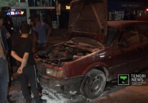 Автомобиль сгорел на улице Розыбакиева в Алматы 