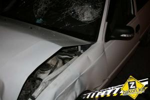 В Алматы водитель Daewoo протаранил Toyota водитель которой неожиданно решил развернуться 