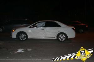 В Алматы водитель Daewoo протаранил Toyota водитель которой неожиданно решил развернуться 