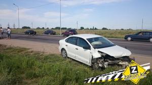 В Алматы водитель Volkswagen на встречке совершил сильное лобовое столкновение 