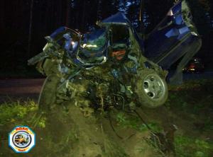В Колодищах Fiat вылетел в кювет и врезался в дерево 