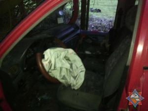 В Шкловском районе Hyundai вылетел в кювет и врезался в дерево