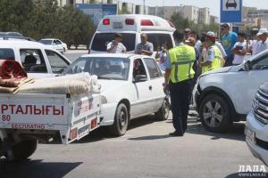 В Актау столкнулись три автомобиля 