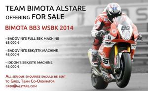 Команда Alstare Bimota распродает гоночные супербайки Bimota BB3