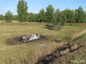 В Могилеве пьяный угонщик бросил в кювете горящую машину и убежал 