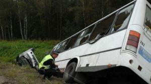 Автобус опрокинулся в кювет на трассе в Ростовской области, пострадали 12 человек