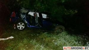 В Гродненской области пьяный водитель Peugeot вылетел в кювет: пострадали два пассажира