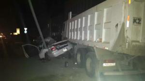 Nissan превратился в груду металла