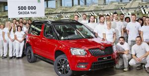 На заводе Skoda в Квасинах выпущен 500 000-ый кроссовер Yeti