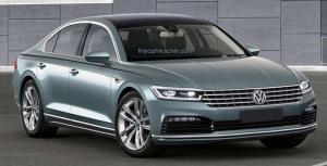 В Сети появились рендерные изображения седана Volkswagen Phaeton второго поколения