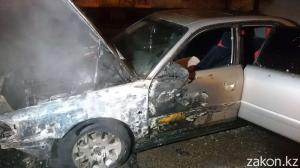 В Алматы на ходу загорелась Audi
