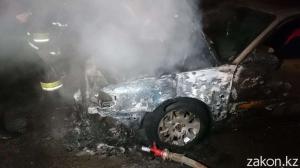 В Алматы на ходу загорелась Audi