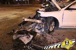 В Алматы произошло мощное ДТП с участием Audi Q5 и Toyota Camry 