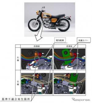 Отзыв мотоциклов Kawasaki W800 