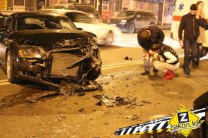 В Алматы Audi TT протаранила разворачивавшуюся через двойную сплошную Honda
