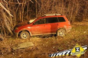 В Алматы водитель Mitsubishi врезался в деревья и вылетел из салона
