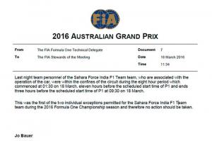 В Force India нарушили правило комендантского часа