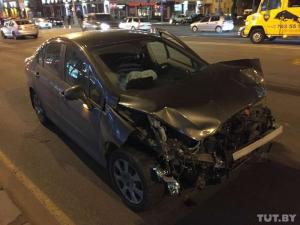 Движение по проспекту Независимости было серьезно затруднено из-за аварии