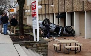 Родилась в рубашке: женщина за рулем Audi Q5 упала с четвертого этажа 