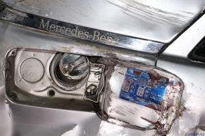 В поселке Кок-Кайнар в результате ДТП Mercedes развалился на части 