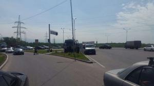 Грузовик MAN протаранил Hyundai в Алматы 