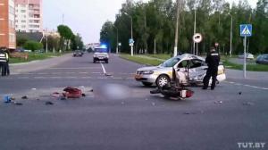 В Орше столкнулись мотоцикл и автомобиль такси: оба водителя погибли