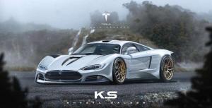 В Сети опубликовали рендер электрического суперкара Tesla R45