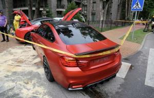Авария Ferrari California и BMW M4 в Прибалтике 