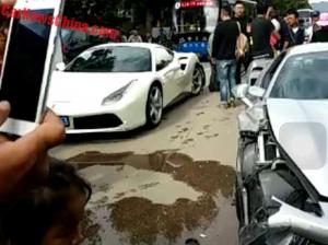 В Китае суперкар Ferrari 488 GTB врезался в другой Ferrari 488 GTB 