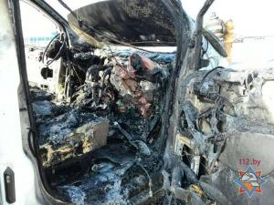 В Минске на ходу загорелся Citroen Jumper 
