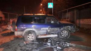 Девушка на Prado спровоцировала ДТП в Алматы