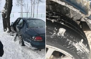 На МКАД Mitsubishi вылетел в кювет и врезался в дерево